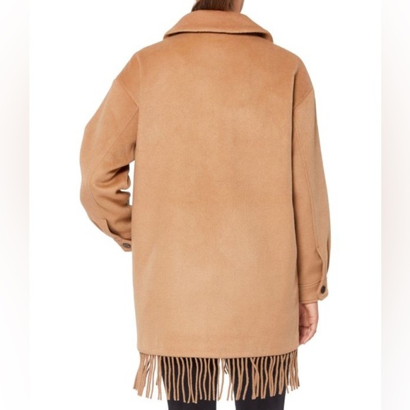 Sanctuary Camel Fringe Wool Blend Coat Size Small NWT - Picture 2 of 10